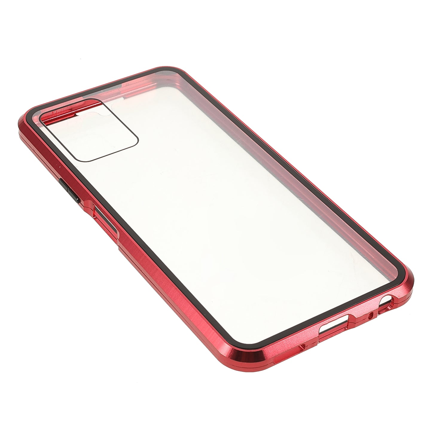 Double-sided Tempered Glass + Metal Frame Hybrid Phone Case Full Protection Cover with Magnetic Closure for vivo Y21