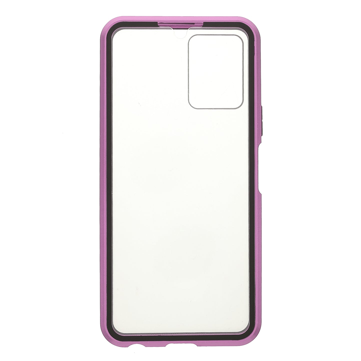 Double-sided Tempered Glass + Metal Frame Hybrid Phone Case Full Protection Cover with Magnetic Closure for vivo Y21