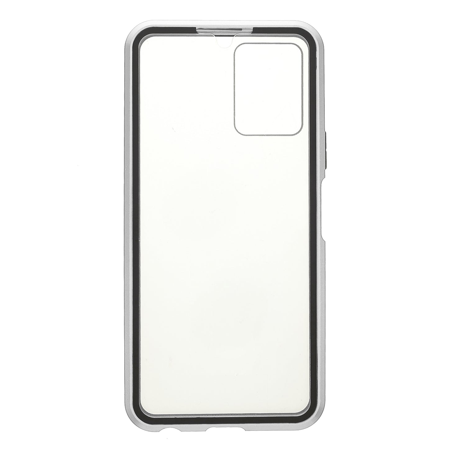 Double-sided Tempered Glass + Metal Frame Hybrid Phone Case Full Protection Cover with Magnetic Closure for vivo Y21