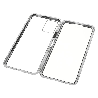 Double-sided Tempered Glass + Metal Frame Hybrid Phone Case Full Protection Cover with Magnetic Closure for vivo Y21