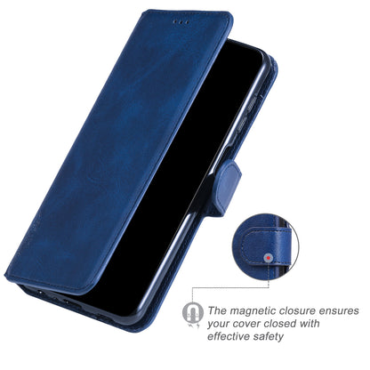 Fully Wrapped Wallet Stand PU Leather + TPU Magnetic Clasp Phone Cover Case for Oppo Reno6 4G