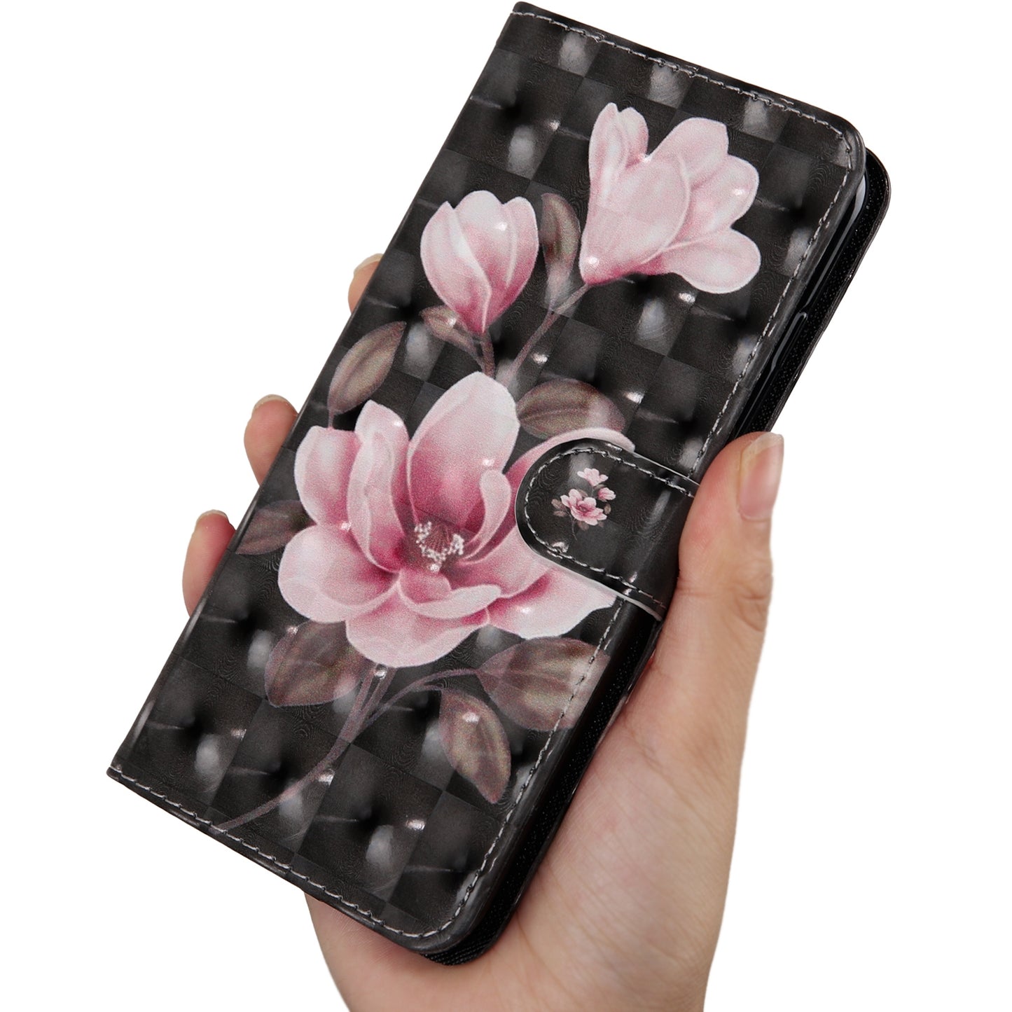 PU Leather Wallet Phone Cover 3D Pattern Printing Stand Flip Folio Case with Strap for Oppo A53 5G