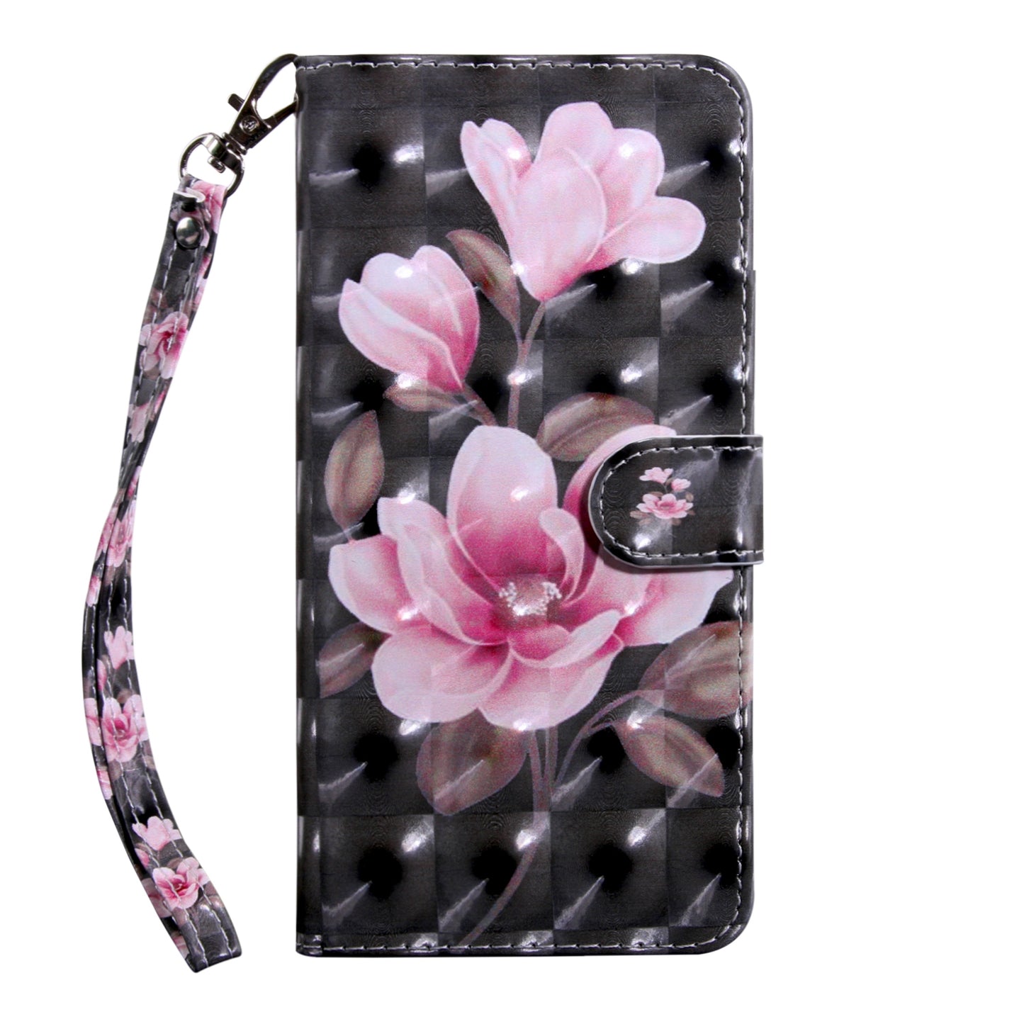 3D Pattern Printing PU Leather Soft TPU Inner Wallet Stand Flip Case with Strap for Oppo A16 / A16s / A54s / A54 4G / A55 5G