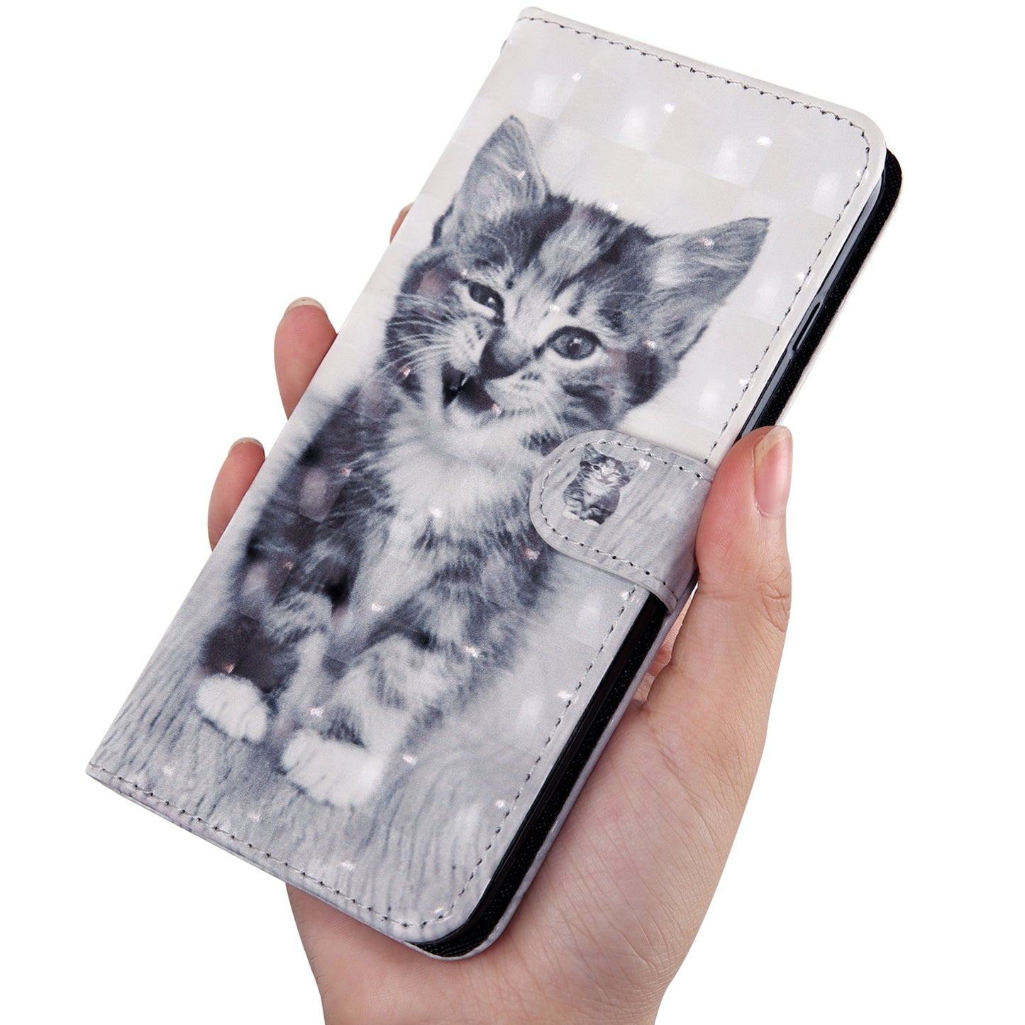 3D Pattern Printing PU Leather Soft TPU Inner Wallet Stand Flip Case with Strap for Oppo A16 / A16s / A54s / A54 4G / A55 5G