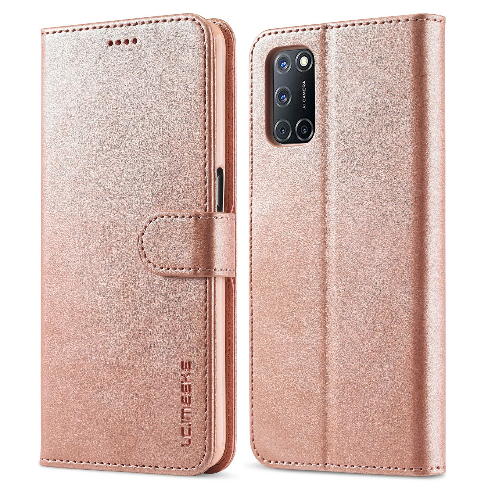 LC.IMEEKE PU Leather Wallet Stand Folio Flip Protective Phone Case Cover for Oppo A16/A54s/A16s/A56 5G