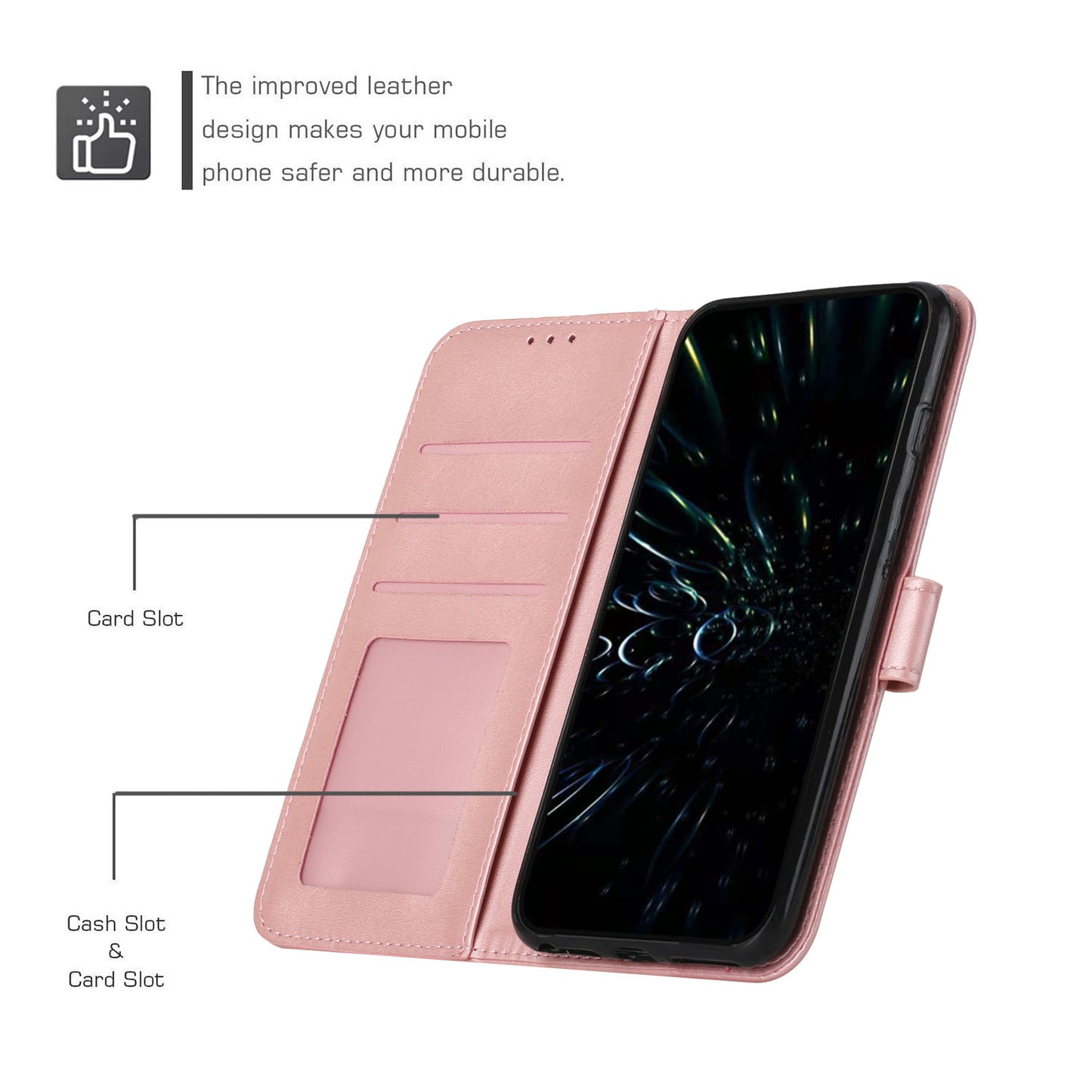 Stitching Lines Anti-fingerprint PU Leather Phone Protector Stand Wallet Cover Case for Oppo Reno5 4G/5G/Reno5 K/Find X3 Lite