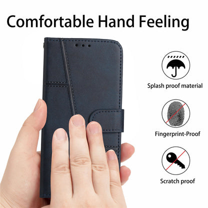 Fall Prevention Stand Feature Stitching Lines PU Leather Phone Wallet Cover Case for Oppo A16/A16s/A54s/A55 5G/A53s 5G