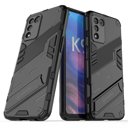 Scratch-resistant Drop-proof Soft TPU Hard PC Back Cover Shell with Kickstand for Oppo K9s 5G