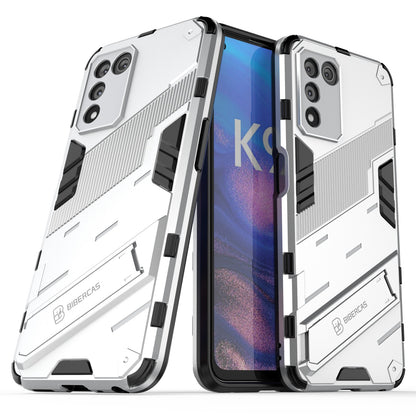 Scratch-resistant Drop-proof Soft TPU Hard PC Back Cover Shell with Kickstand for Oppo K9s 5G