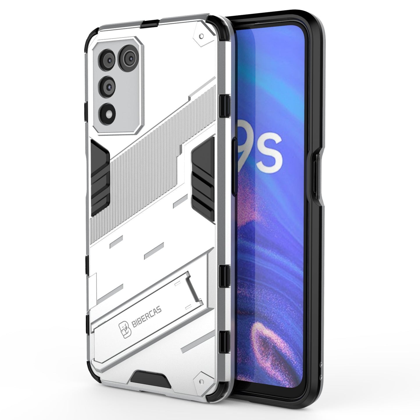 Scratch-resistant Drop-proof Soft TPU Hard PC Back Cover Shell with Kickstand for Oppo K9s 5G