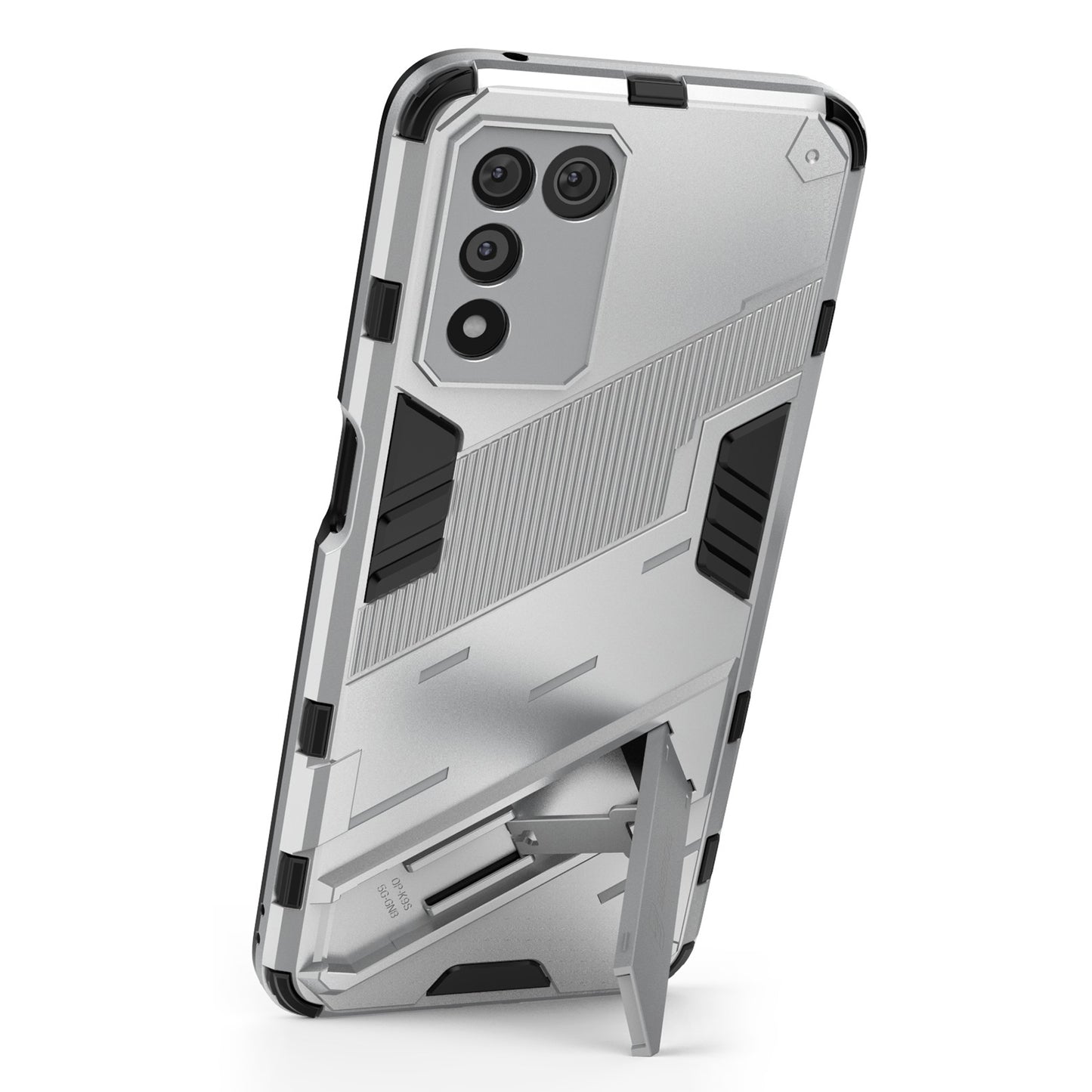 Scratch-resistant Drop-proof Soft TPU Hard PC Back Cover Shell with Kickstand for Oppo K9s 5G