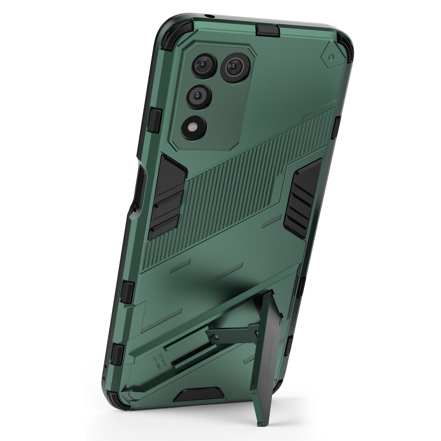 Scratch-resistant Drop-proof Soft TPU Hard PC Back Cover Shell with Kickstand for Oppo K9s 5G