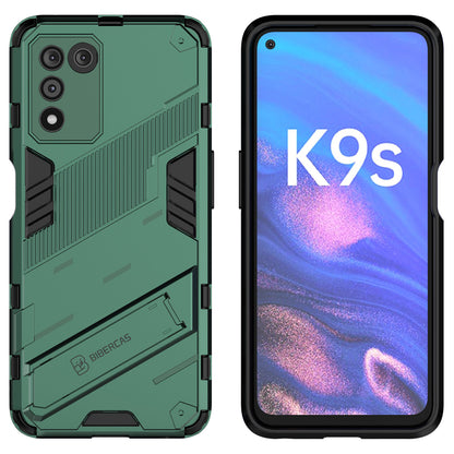 Scratch-resistant Drop-proof Soft TPU Hard PC Back Cover Shell with Kickstand for Oppo K9s 5G