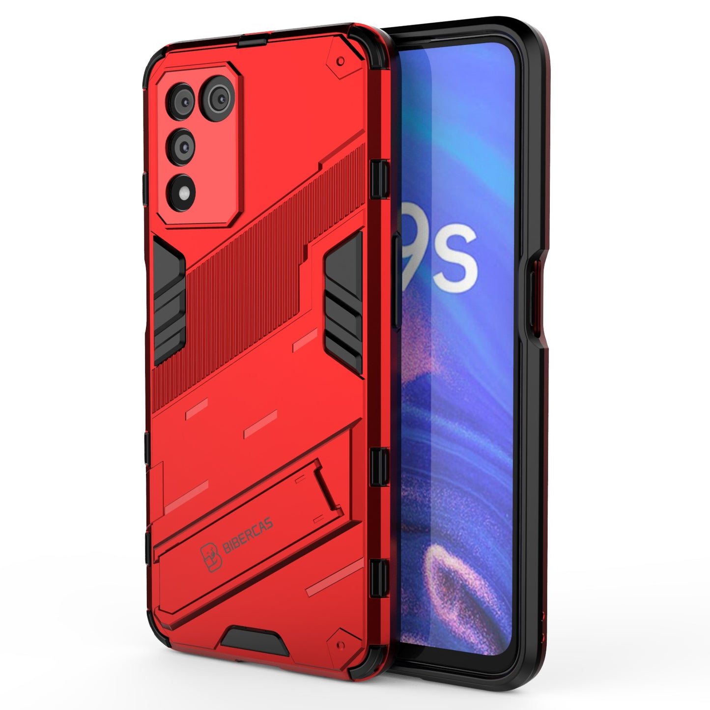 Scratch-resistant Drop-proof Soft TPU Hard PC Back Cover Shell with Kickstand for Oppo K9s 5G