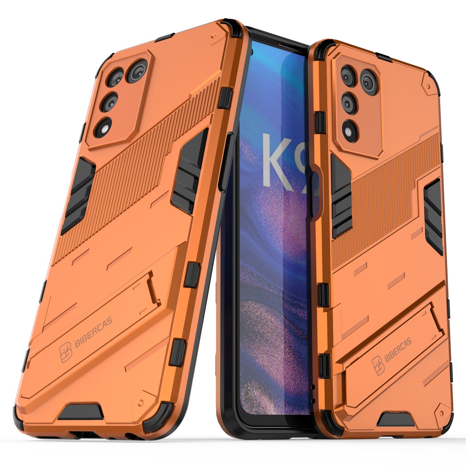 Scratch-resistant Drop-proof Soft TPU Hard PC Back Cover Shell with Kickstand for Oppo K9s 5G