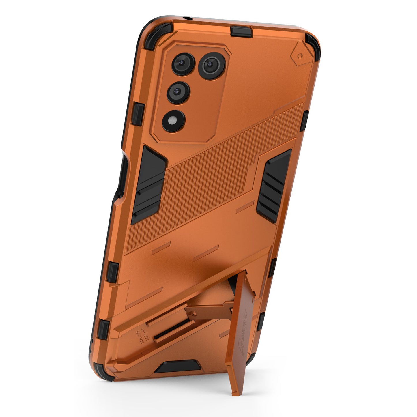 Scratch-resistant Drop-proof Soft TPU Hard PC Back Cover Shell with Kickstand for Oppo K9s 5G