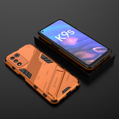 Scratch-resistant Drop-proof Soft TPU Hard PC Back Cover Shell with Kickstand for Oppo K9s 5G