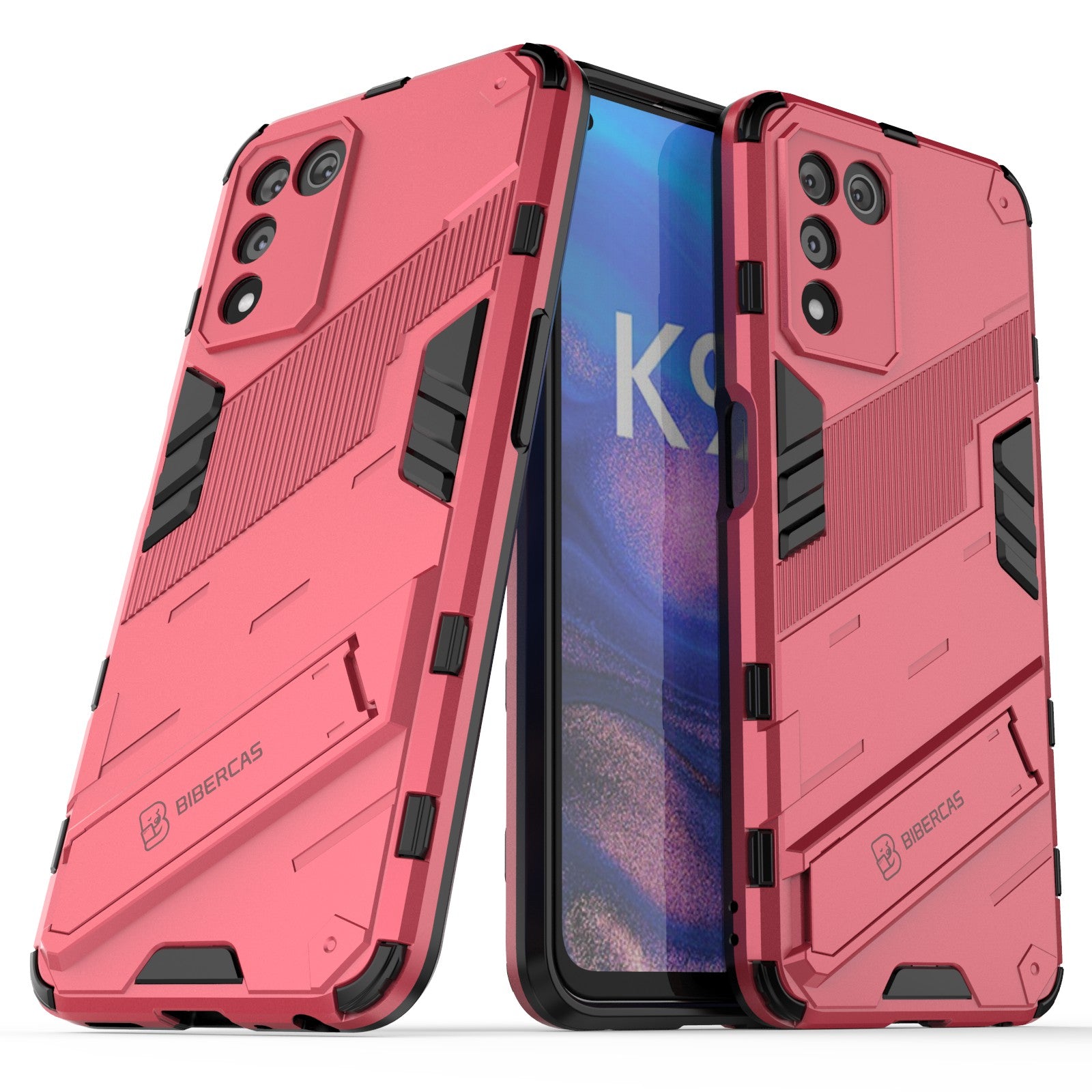 Scratch-resistant Drop-proof Soft TPU Hard PC Back Cover Shell with Kickstand for Oppo K9s 5G