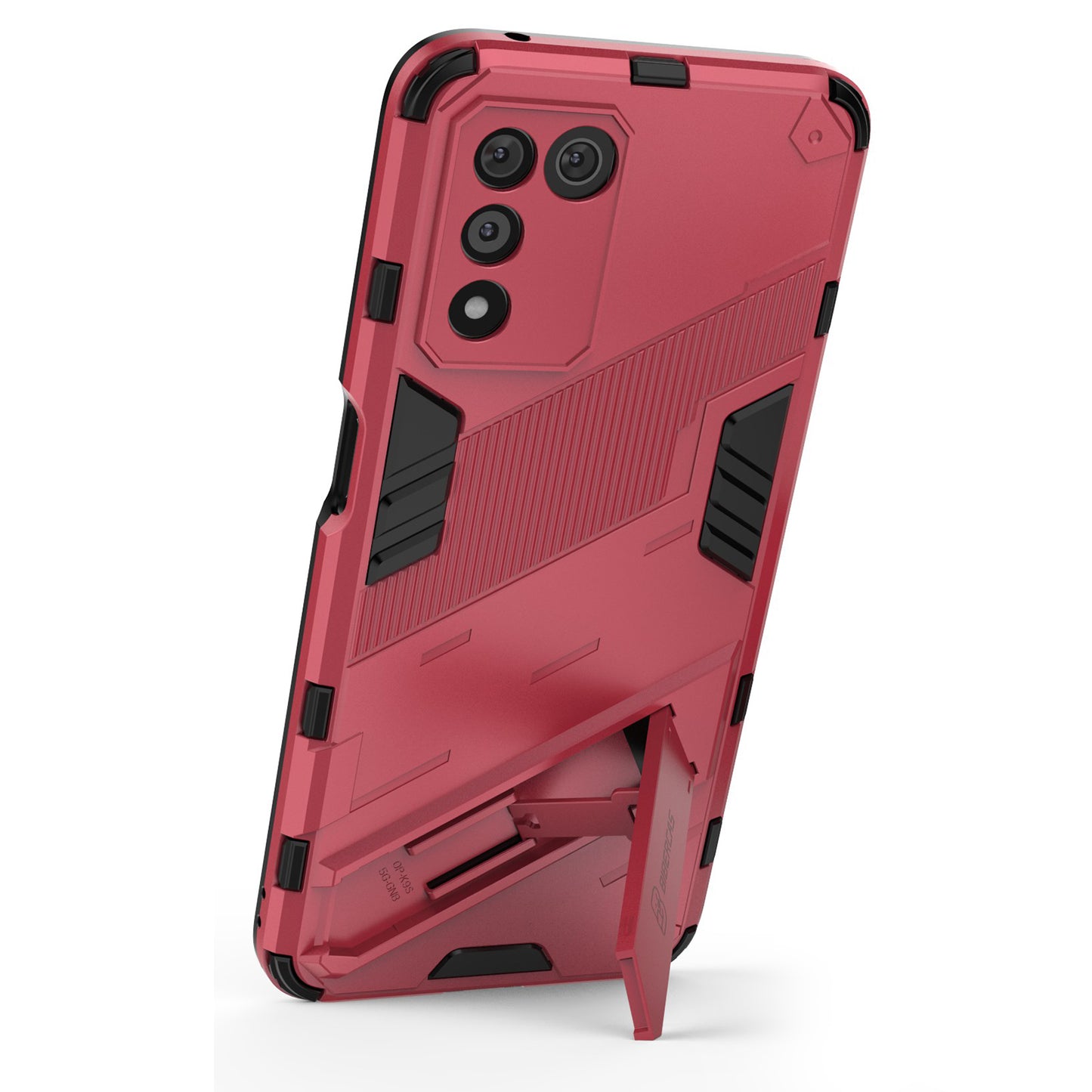 Scratch-resistant Drop-proof Soft TPU Hard PC Back Cover Shell with Kickstand for Oppo K9s 5G