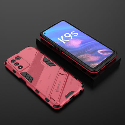 Scratch-resistant Drop-proof Soft TPU Hard PC Back Cover Shell with Kickstand for Oppo K9s 5G