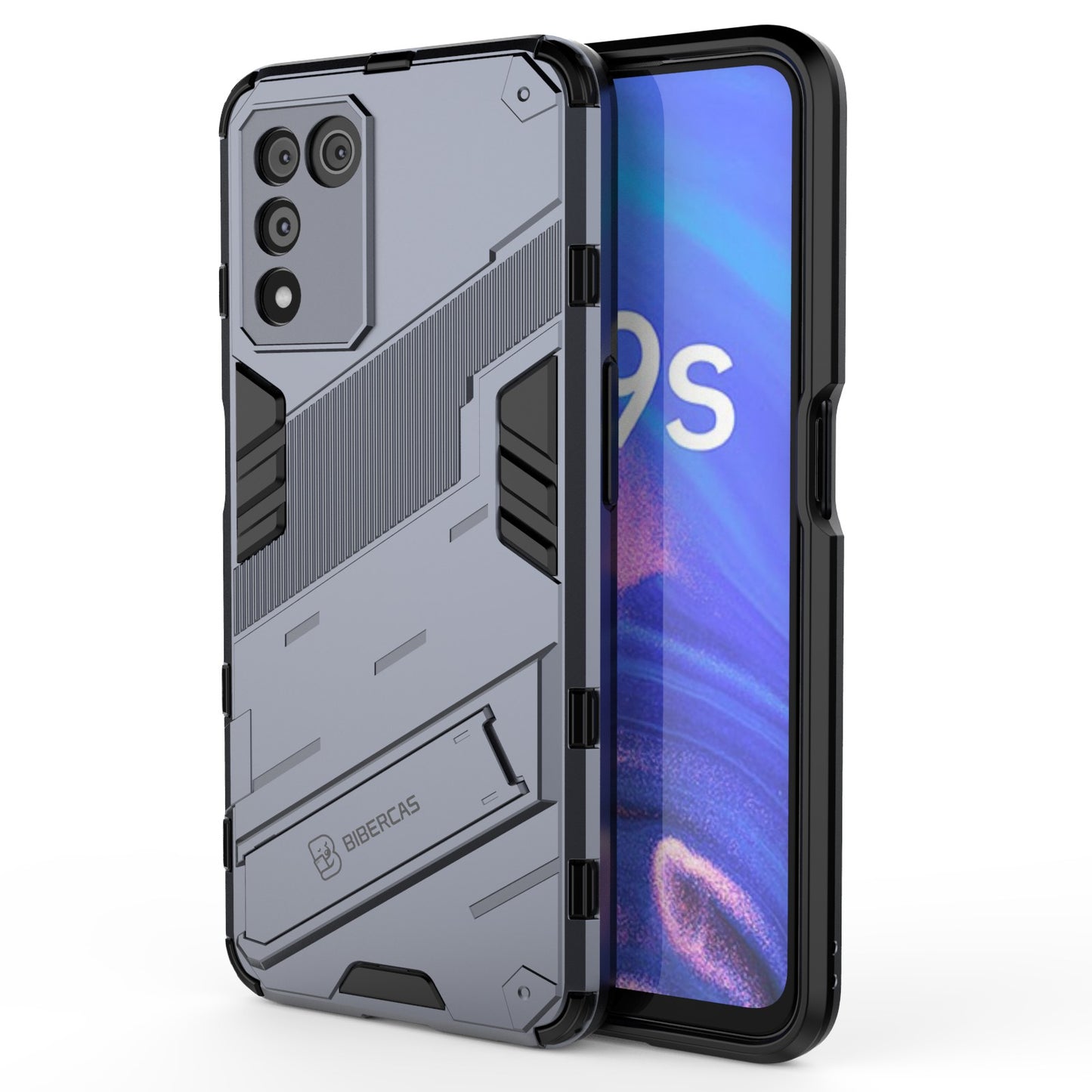 Scratch-resistant Drop-proof Soft TPU Hard PC Back Cover Shell with Kickstand for Oppo K9s 5G