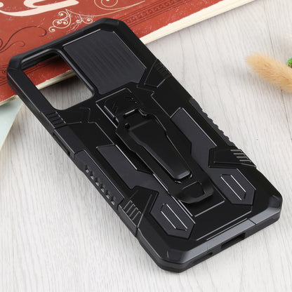 Drop-proof Kickstand Design PC + TPU Phone Case with Built-in Magnetic-absorbed Metal Plate Protective Cover for Oppo Reno6 5G