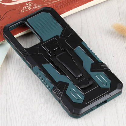 Drop-proof Kickstand Design PC + TPU Phone Case with Built-in Magnetic-absorbed Metal Plate Protective Cover for Oppo Reno6 5G