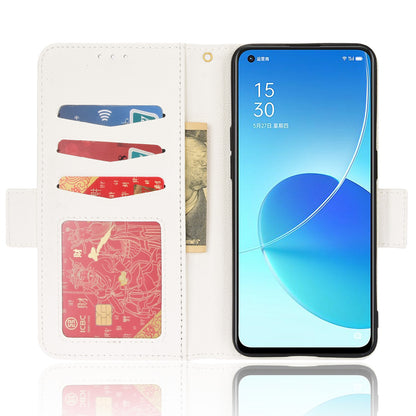 Litchi Texture PU Leather Stand Wallet Case Well-protected Double Magnetic Clasp Drop-proof Flip Cover for Oppo Reno6 5G