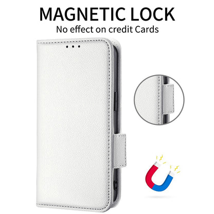 Litchi Texture PU Leather Stand Wallet Case Well-protected Double Magnetic Clasp Drop-proof Flip Cover for Oppo Reno6 5G