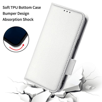 Litchi Texture PU Leather Stand Wallet Case Well-protected Double Magnetic Clasp Drop-proof Flip Cover for Oppo Reno6 5G