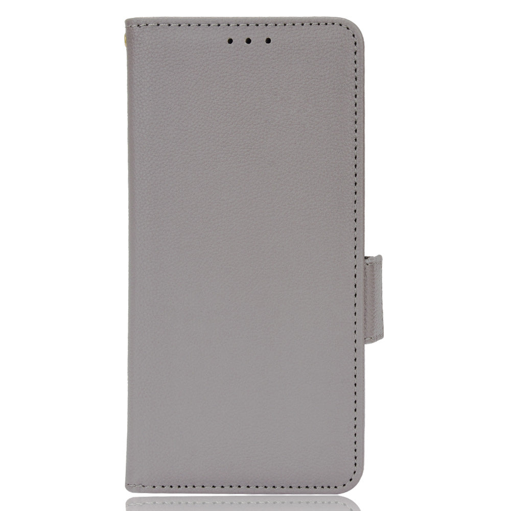 Litchi Texture PU Leather Stand Wallet Case Well-protected Double Magnetic Clasp Drop-proof Flip Cover for Oppo Reno6 5G