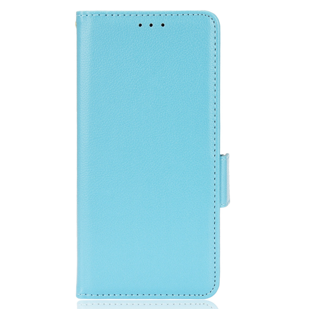 Litchi Texture PU Leather Stand Wallet Case Well-protected Double Magnetic Clasp Drop-proof Flip Cover for Oppo Reno6 5G