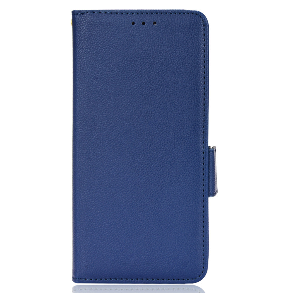 Litchi Texture PU Leather Stand Wallet Case Well-protected Double Magnetic Clasp Drop-proof Flip Cover for Oppo Reno6 5G