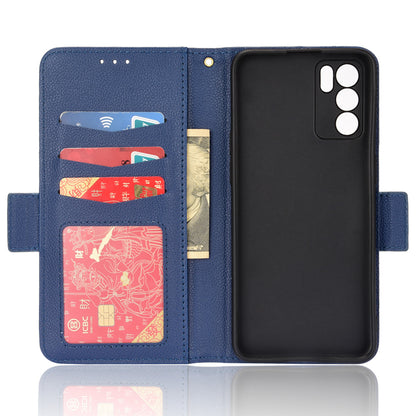 Litchi Texture PU Leather Stand Wallet Case Well-protected Double Magnetic Clasp Drop-proof Flip Cover for Oppo Reno6 5G