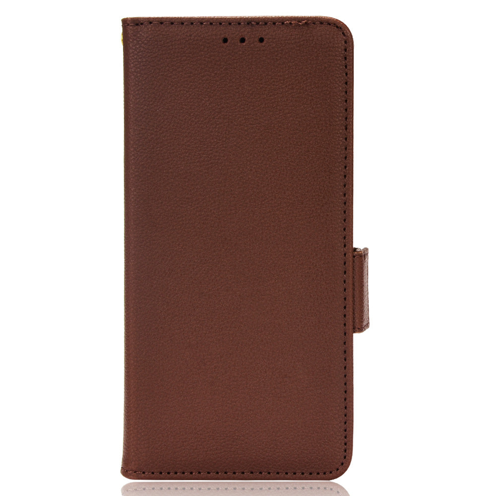 Litchi Texture PU Leather Stand Wallet Case Well-protected Double Magnetic Clasp Drop-proof Flip Cover for Oppo Reno6 5G