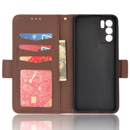 Litchi Texture PU Leather Stand Wallet Case Well-protected Double Magnetic Clasp Drop-proof Flip Cover for Oppo Reno6 5G