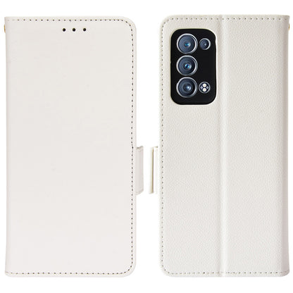 Well-protected Double Magnetic Clasp Litchi Texture PU Leather Stand Wallet Case Shell for Oppo Reno6 Pro+ 5G/Reno6 Pro 5G (Snapdragon)