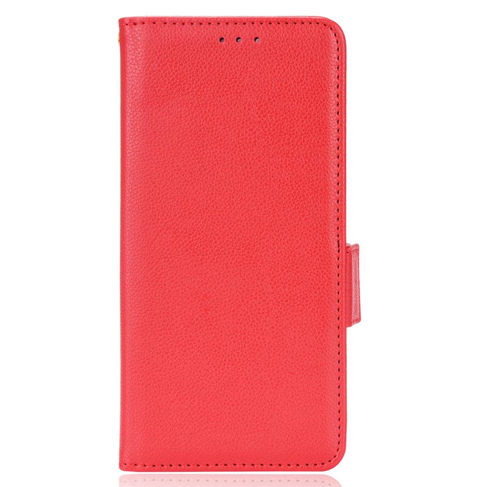 Well-protected Double Magnetic Clasp Litchi Texture PU Leather Stand Wallet Case Shell for Oppo Reno6 Pro+ 5G/Reno6 Pro 5G (Snapdragon)