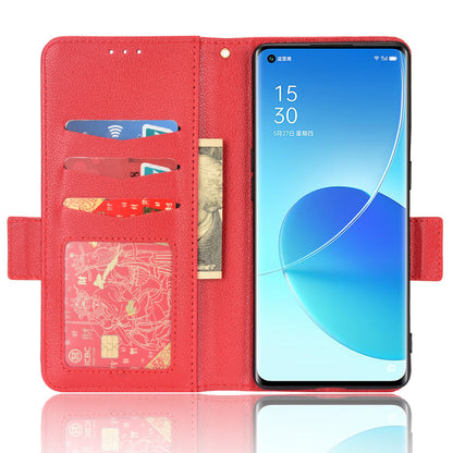 Well-protected Double Magnetic Clasp Litchi Texture PU Leather Stand Wallet Case Shell for Oppo Reno6 Pro+ 5G/Reno6 Pro 5G (Snapdragon)