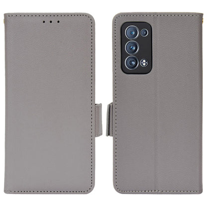 Well-protected Double Magnetic Clasp Litchi Texture PU Leather Stand Wallet Case Shell for Oppo Reno6 Pro+ 5G/Reno6 Pro 5G (Snapdragon)