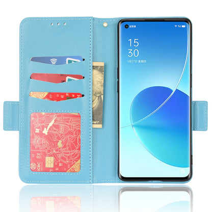 Well-protected Double Magnetic Clasp Litchi Texture PU Leather Stand Wallet Case Shell for Oppo Reno6 Pro+ 5G/Reno6 Pro 5G (Snapdragon)