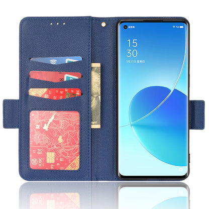 Well-protected Double Magnetic Clasp Litchi Texture PU Leather Stand Wallet Case Shell for Oppo Reno6 Pro+ 5G/Reno6 Pro 5G (Snapdragon)