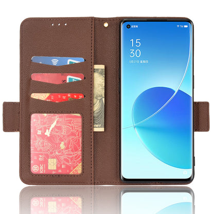 Well-protected Double Magnetic Clasp Litchi Texture PU Leather Stand Wallet Case Shell for Oppo Reno6 Pro+ 5G/Reno6 Pro 5G (Snapdragon)