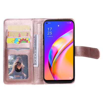 For Oppo A94 5G/F19 Pro+ 5G/Reno5 Z 5G/A95 5G KT Multi-functional Series-1 All-round Protection Stand Design Multi Card Slots Anti-scratch Leather Case with Wallet