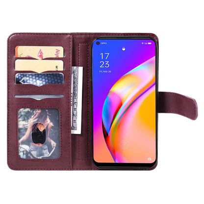 For Oppo A94 5G/F19 Pro+ 5G/Reno5 Z 5G/A95 5G KT Multi-functional Series-1 All-round Protection Stand Design Multi Card Slots Anti-scratch Leather Case with Wallet