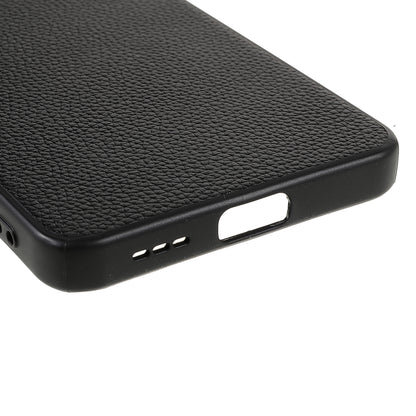 Litchi Texture Genuine Leather Coating TPU + PC Shockproof Phone Case Cover for Oppo Reno6 5G