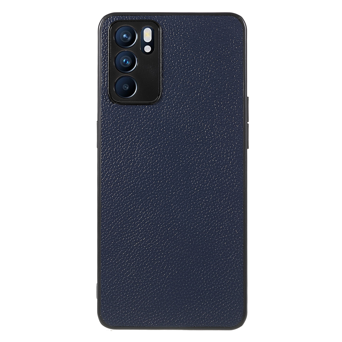 Litchi Texture Genuine Leather Coating TPU + PC Shockproof Phone Case Cover for Oppo Reno6 5G