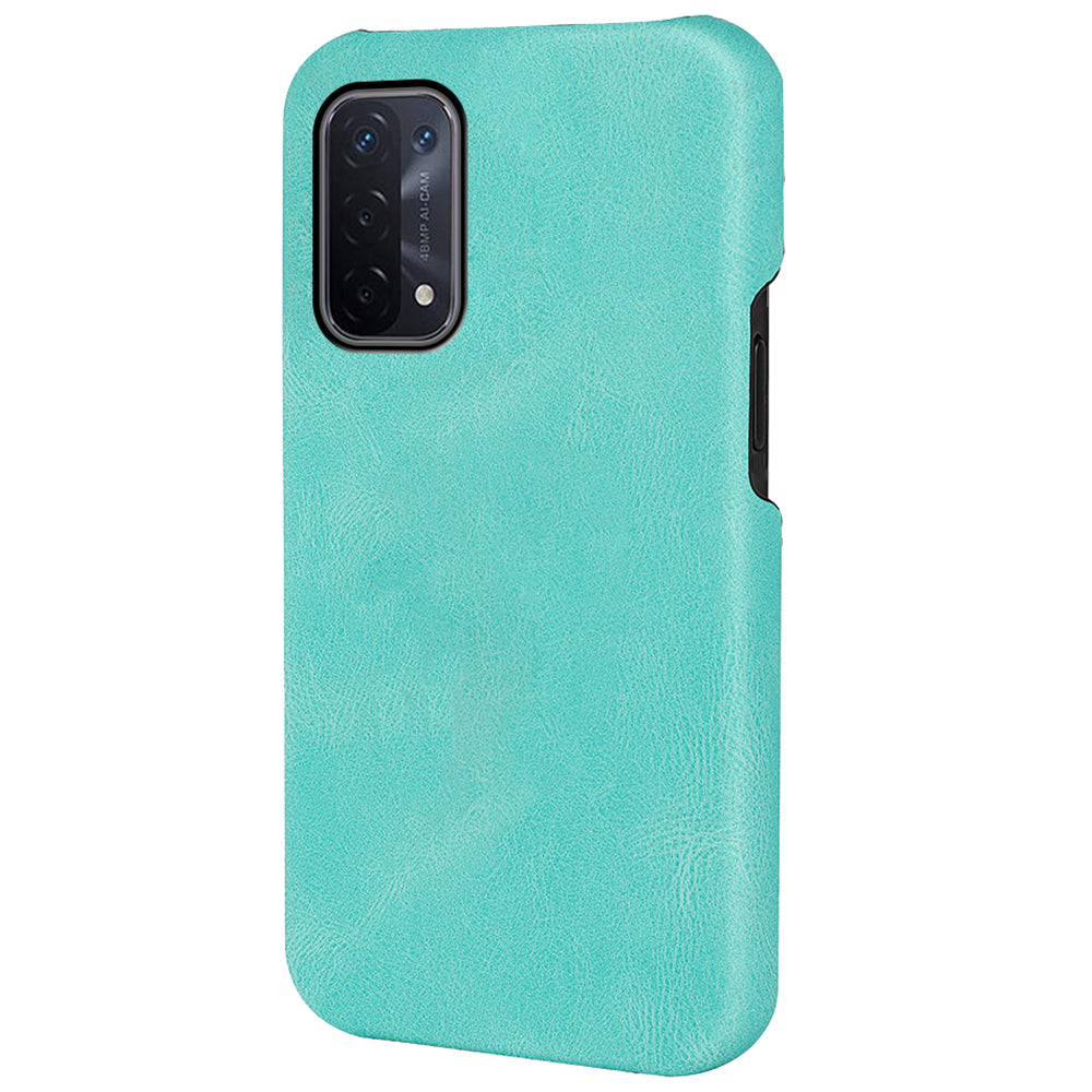 PU Leather Coated PC Phone Case Scratch-proof Phone Protective Cover for Oppo A54 5G/A93 5G/A74 5G