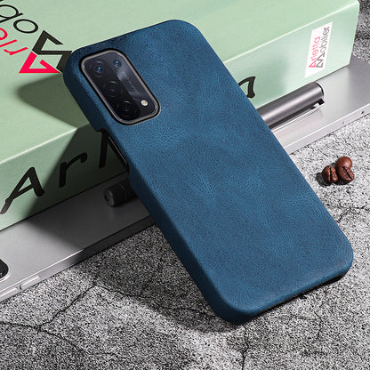 PU Leather Coated PC Phone Case Scratch-proof Phone Protective Cover for Oppo A54 5G/A93 5G/A74 5G