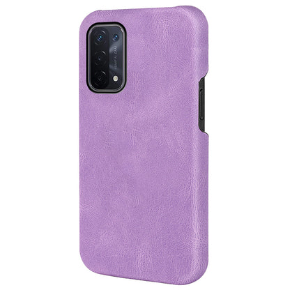 PU Leather Coated PC Phone Case Scratch-proof Phone Protective Cover for Oppo A54 5G/A93 5G/A74 5G